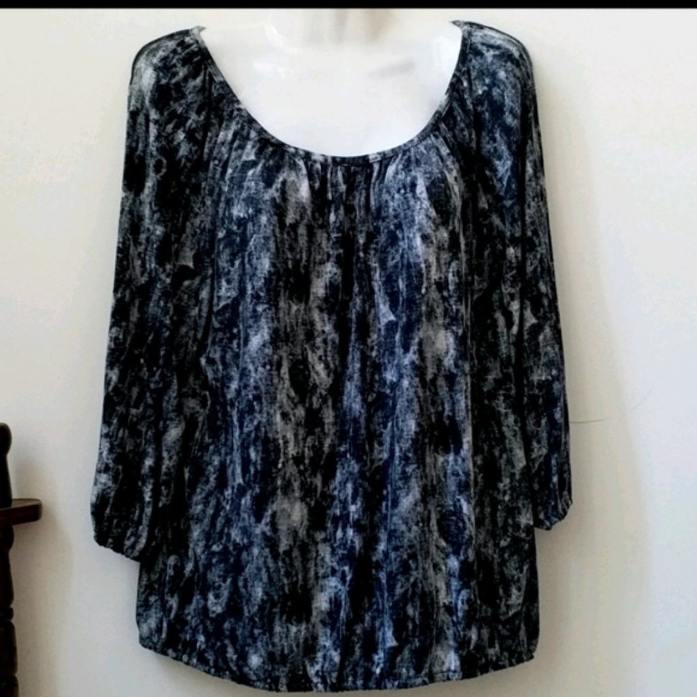 Michael Kors Womens Top Sz S Blouse Gray Long Sleeve Pullover Stretch Career